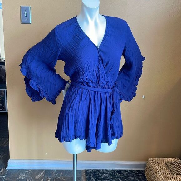 VICI Silvianna Plaid Waist Tie Romper Size Medium - Picture 3 of 16